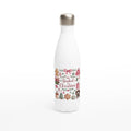 All Booked For Christmas - White 17oz Stainless Steel Water Bottle Default Title Christmas Water Bottle Christmas Globally Fulfilled
