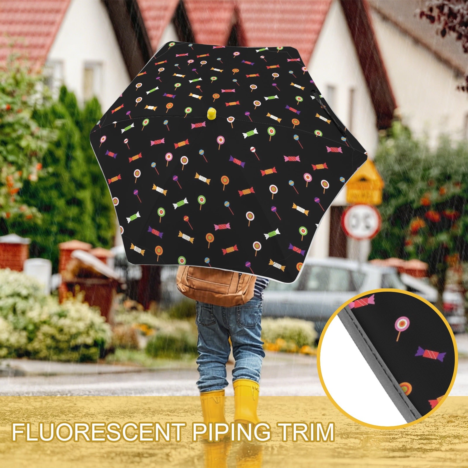 Candy Kids Safe Round Corner Umbrella Kids Safe Round Corner Umbrella Food Printed Offshore