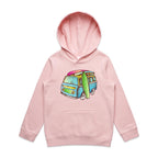 Surf Trip - Kids Hoodie Pink Kids Hoodie Printed In Australia