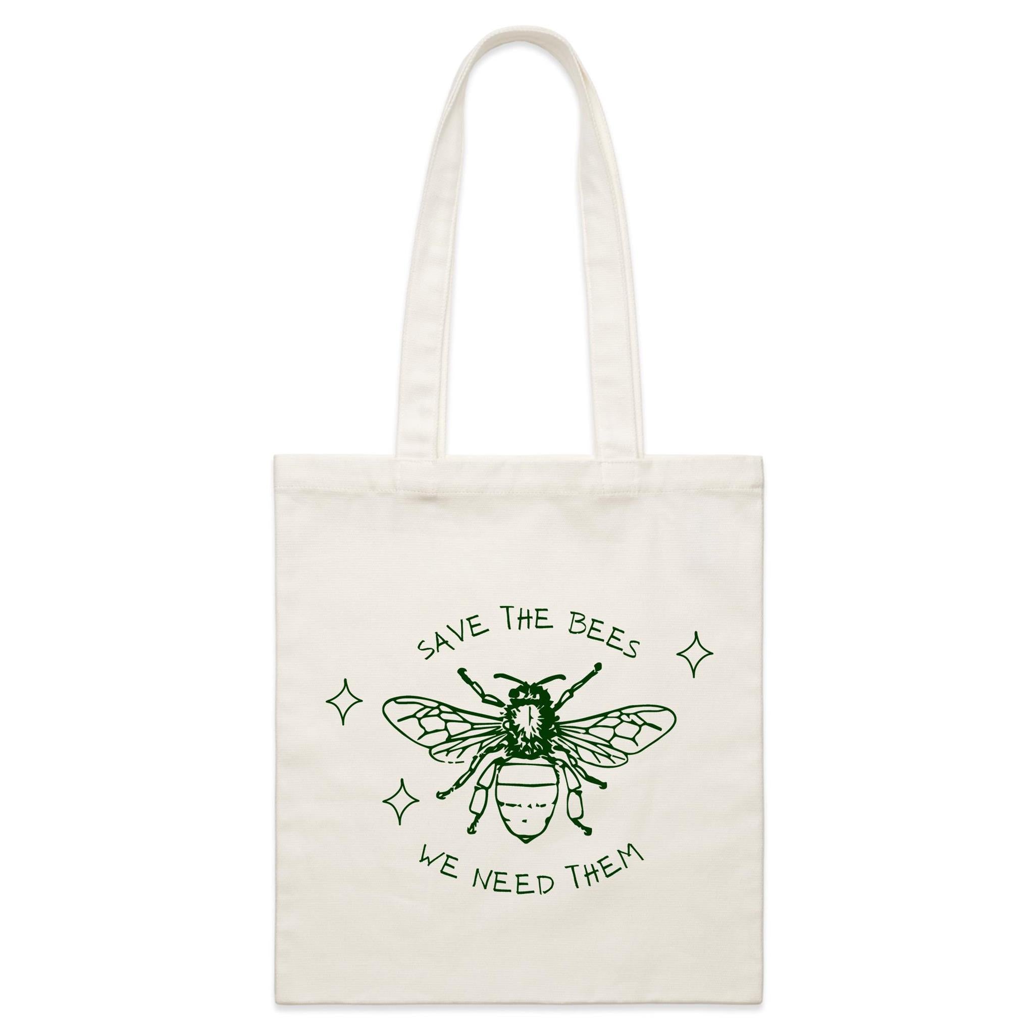 Save The Bees - Parcel Canvas Tote Bag Default Title Small Tote Bag Environment Printed In Australia