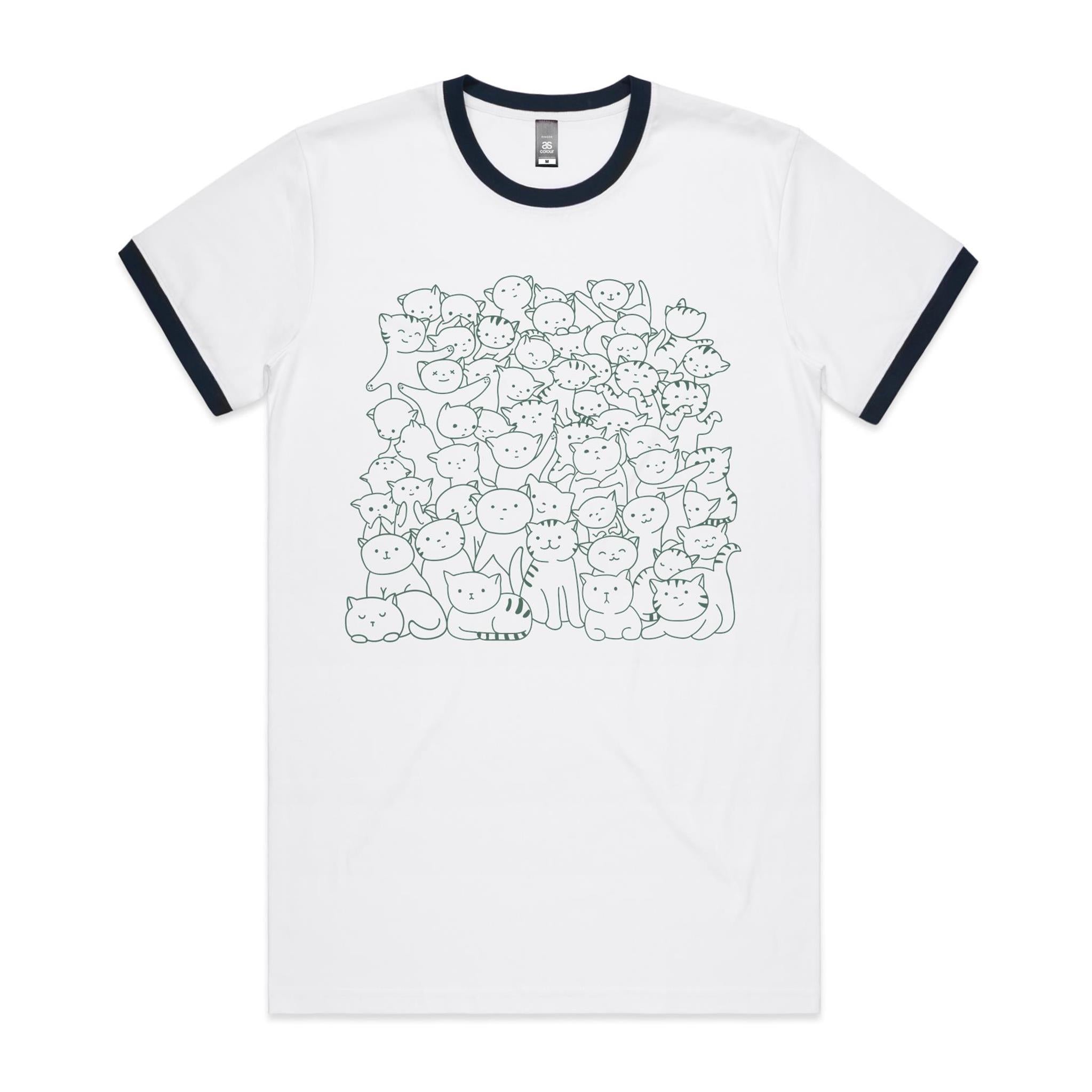 Lots And Lots Of Cats AS Colour Staple Ringer Tee
