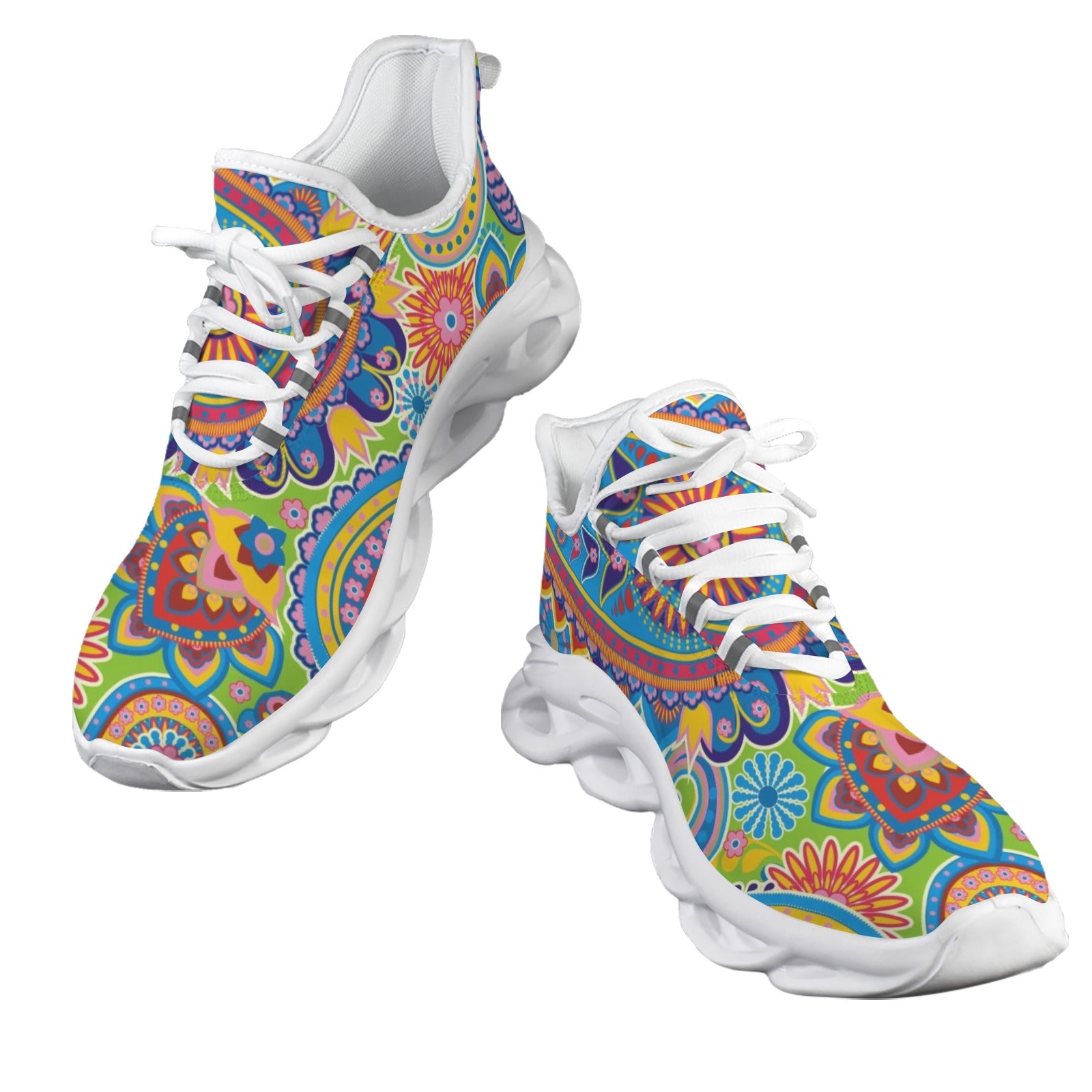 Green Paisley Women's Twisted Sole Sneakers