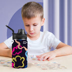 Floral In The Abstract - Kids Water Bottle with Chug Lid (12 oz)