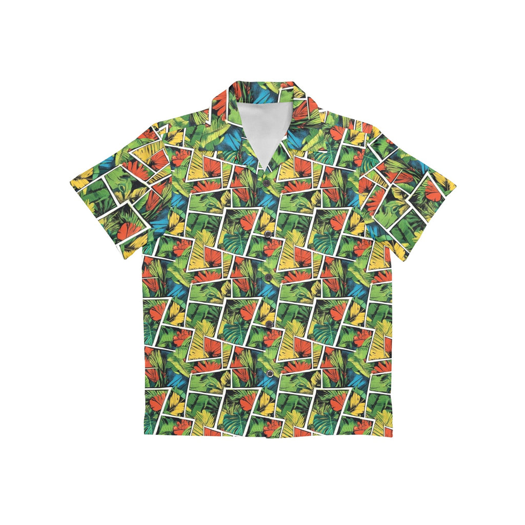 Tropical Comic Book Style Junior Kids Hawaiian Shirt
