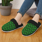Aliens Women's Fur Trim Thick-Sole Indoor Slippers Women's Fur Trimmed Slippers Printed Offshore Sci Fi