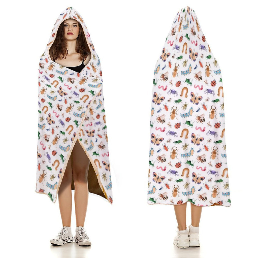 Cute Bugs Kids Hooded Blanket 100cm x 130cm Kids Hooded Blanket Printed Offshore