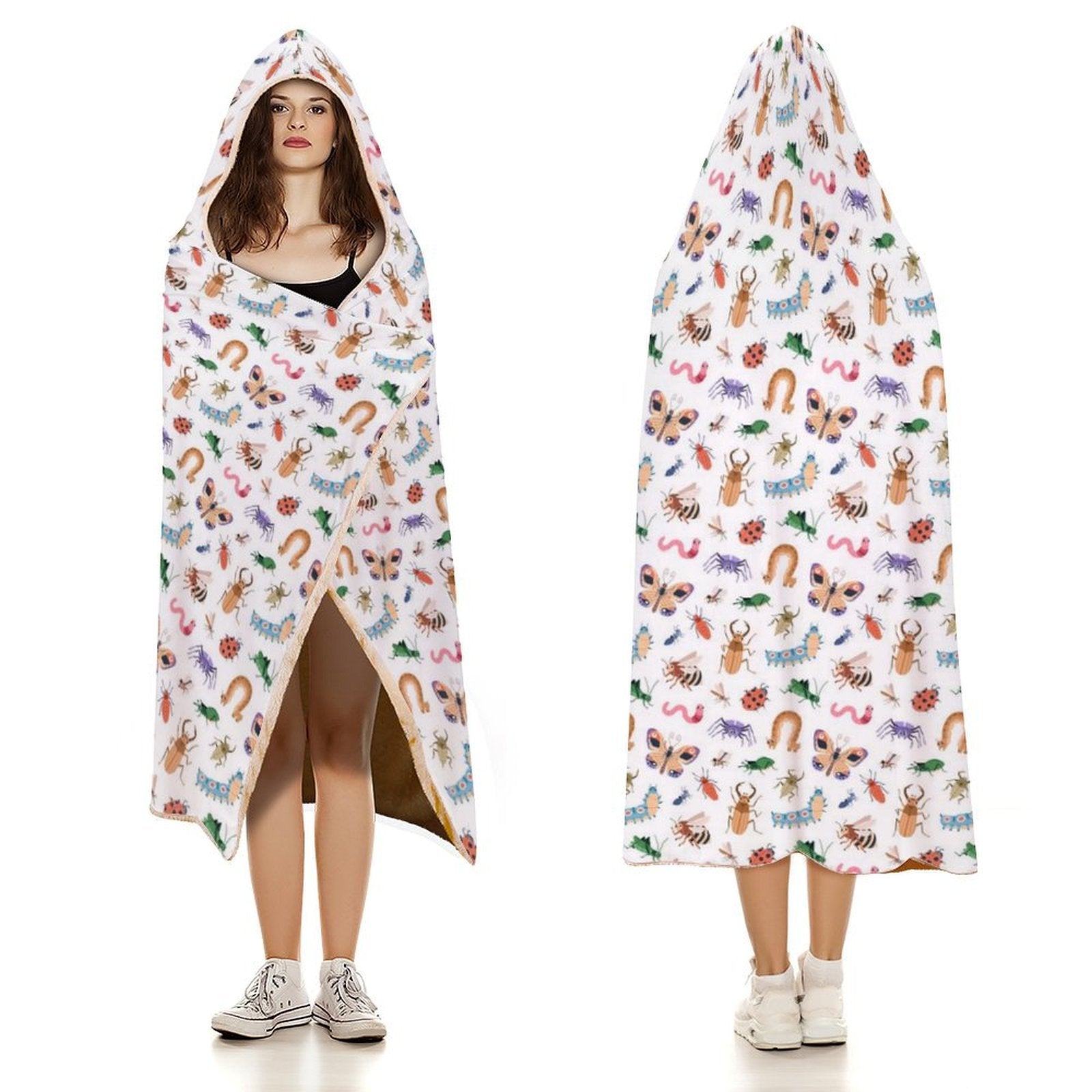 Cute Bugs Kids Hooded Blanket 100cm x 130cm Kids Hooded Blanket Printed Offshore