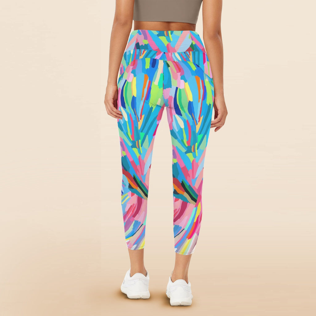 Brushstrokes - Women's High Waist Pockets Yoga Leggings