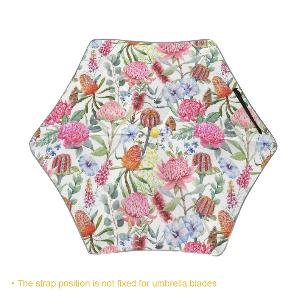 Australian Flowers Kids Safe Round Corner Umbrella Kids Safe Round Corner Umbrella Plants Printed Offshore