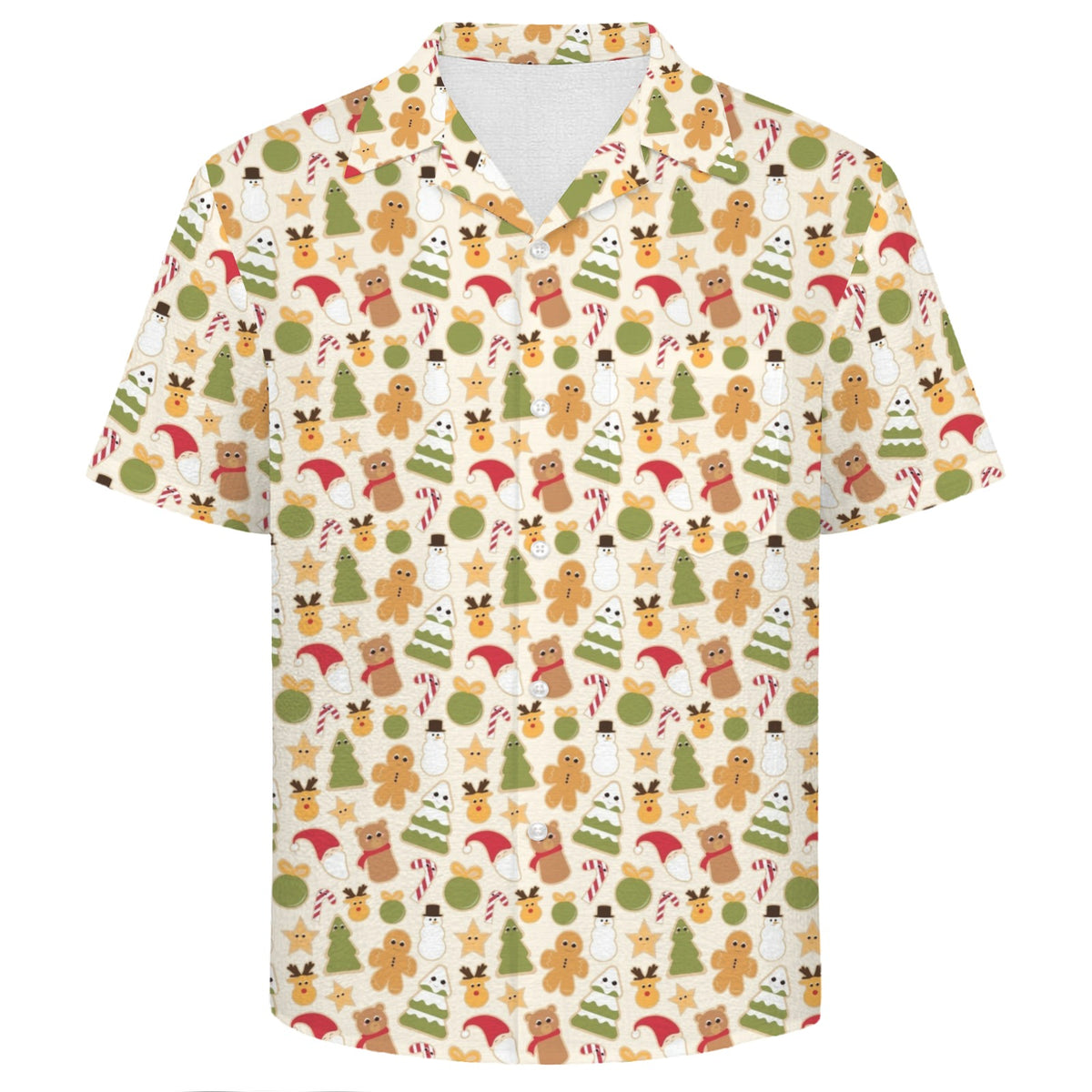 Cute Christmas Men's Crinkle Hawaiian Shirt