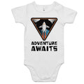 Adventure Awaits - Baby Bodysuit White Baby Bodysuit Printed In Australia
