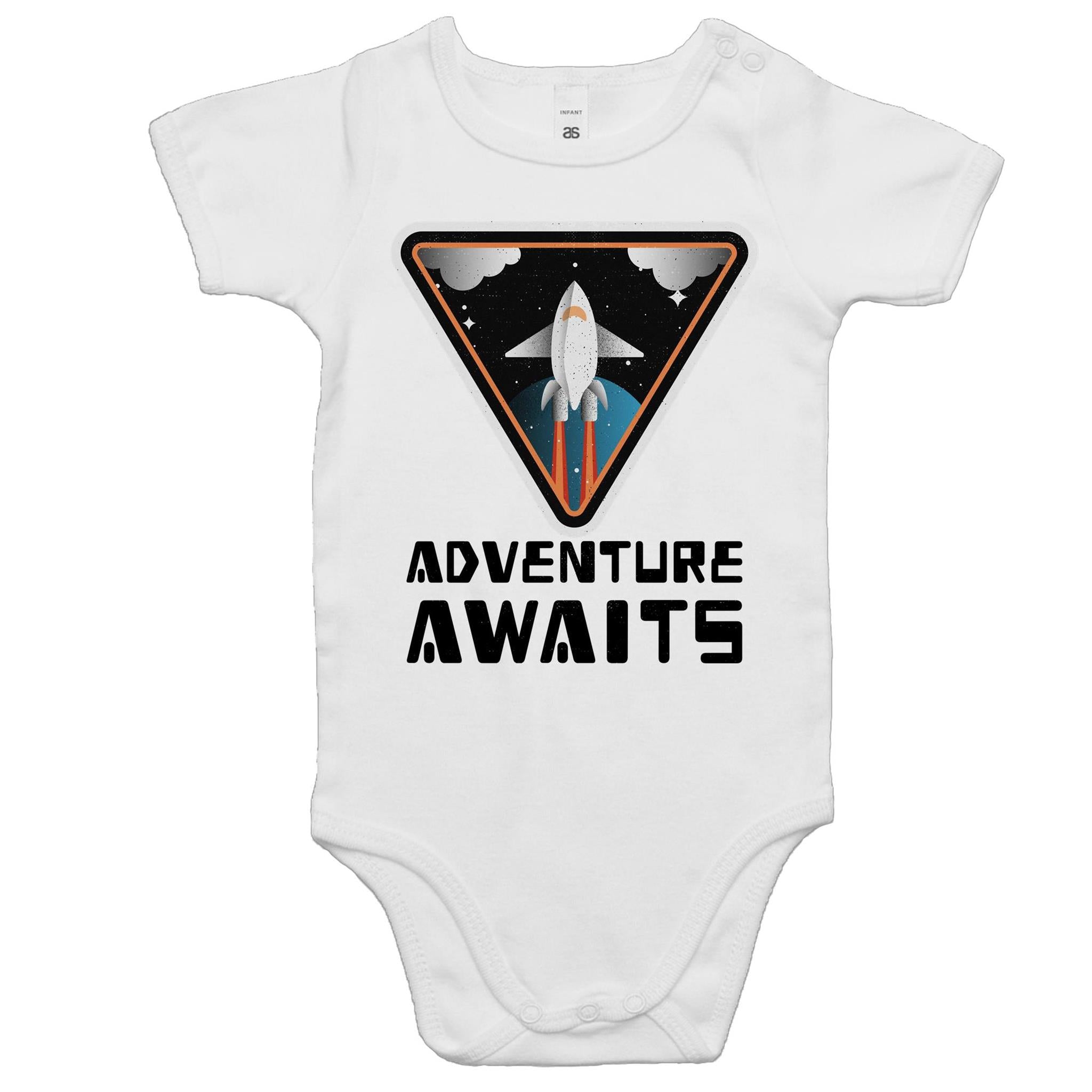 Adventure Awaits - Baby Bodysuit White Baby Bodysuit Printed In Australia