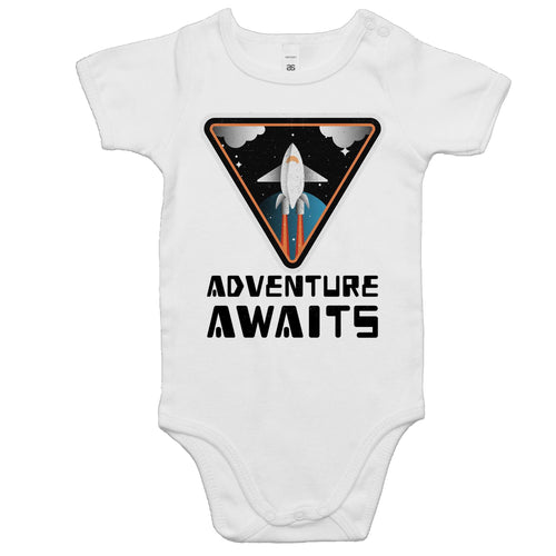 Adventure Awaits - Baby Bodysuit White Baby Bodysuit Printed In Australia