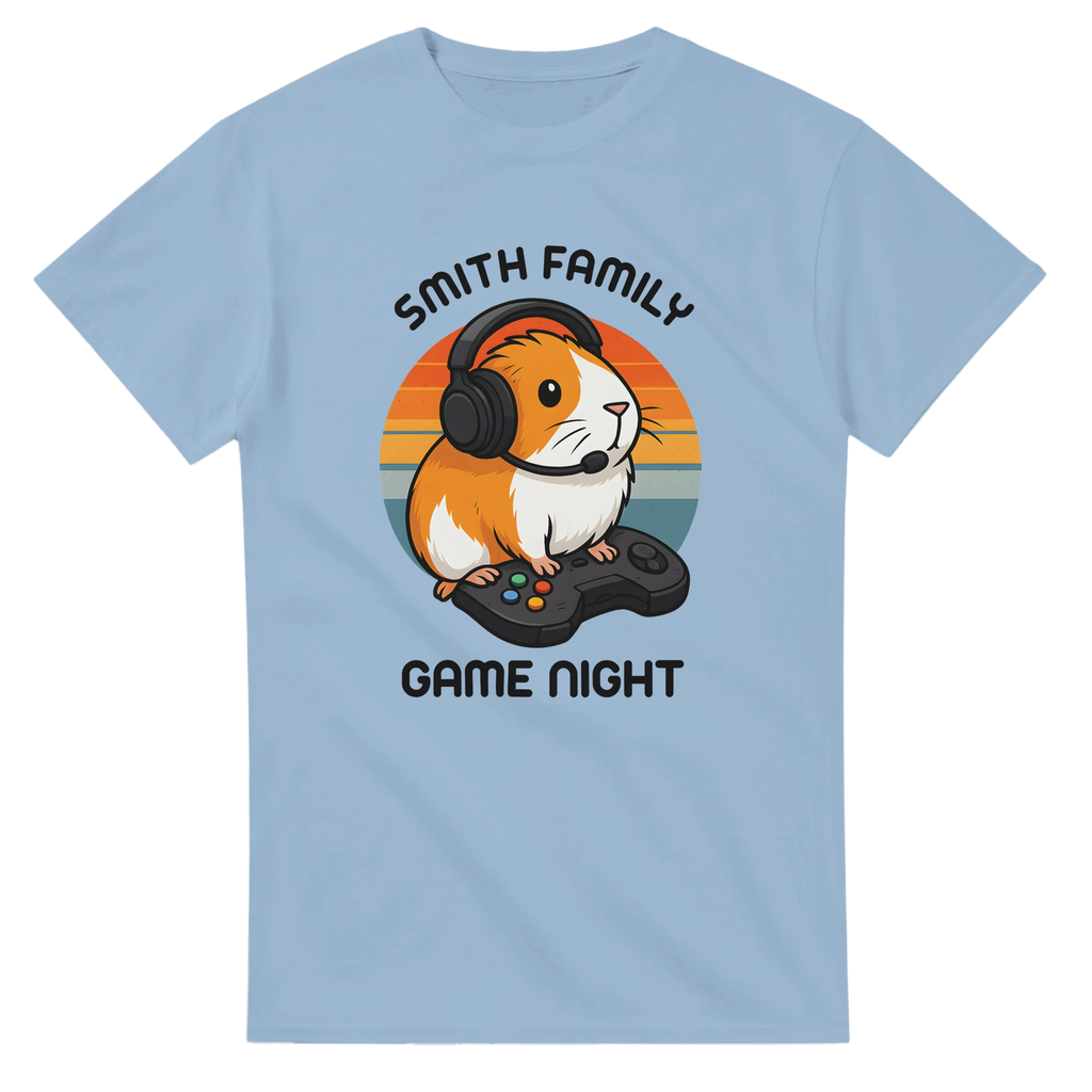 Family Game Night - Personalised T-shirt (Up to 5XL) Light Blue Personalised T-shirt (Up to 5XL)