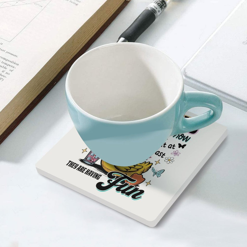 My Ducks May Not Be In A Row - Ceramic Coasters (Square) Ceramic Coasters animal Printed Offshore