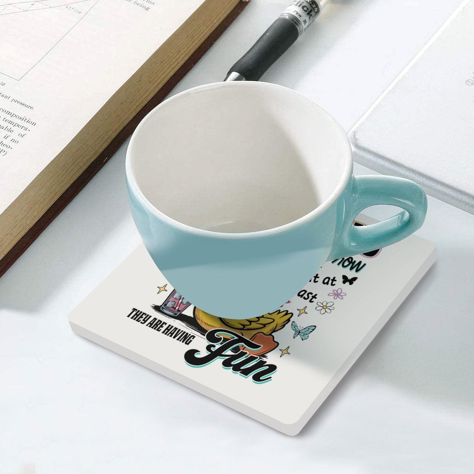 My Ducks May Not Be In A Row - Ceramic Coasters (Square) Ceramic Coasters animal Printed Offshore