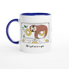 Personalised - Cassette, Life's Got Me In A Spin - White 11oz Ceramic Mug with Colour Inside Ceramic Blue Personalised 11oz Mug animal customise Globally Fulfilled Music personalise Retro
