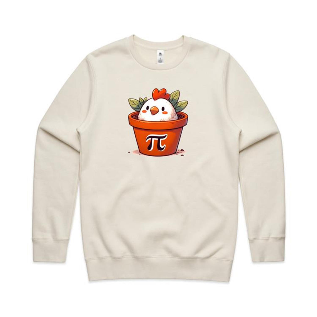 Chicken Pot Pi - AS Colour Stencil Crew Sweatshirt Ecru Sweatshirt Printed In Australia