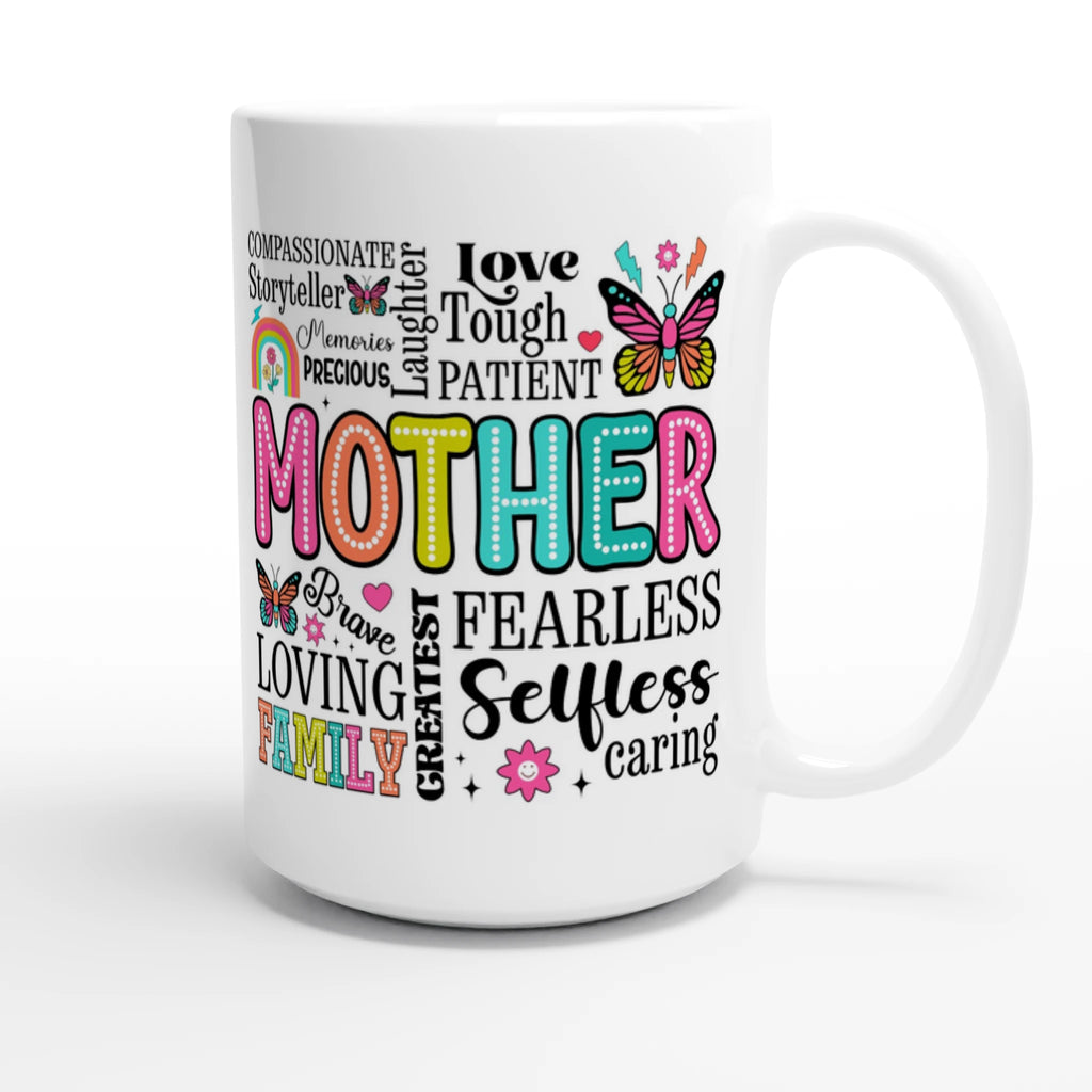 Mother Word Cloud - White 15oz Ceramic Mug 15oz Mug Globally Fulfilled Mum