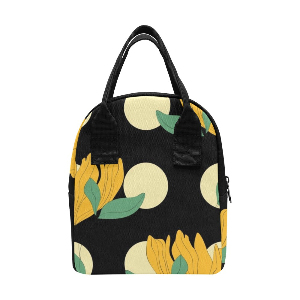 Yellow Flowers And Dots - Zipper Lunch Bag Zipper Lunch Bag Printed Offshore