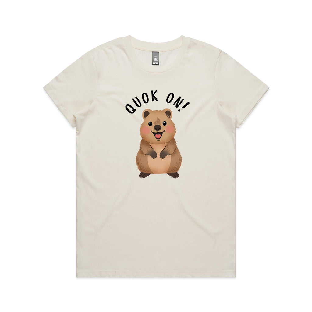 Quokka, Quok On Women's AS Colour T-shirt Natural Womens T-shirt animal Printed In Australia