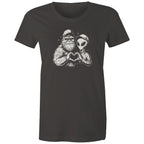 Alien Bigfoot Heart Hands - Womens T-shirt Charcoal Womens T-shirt Love Printed In Australia Sci Fi