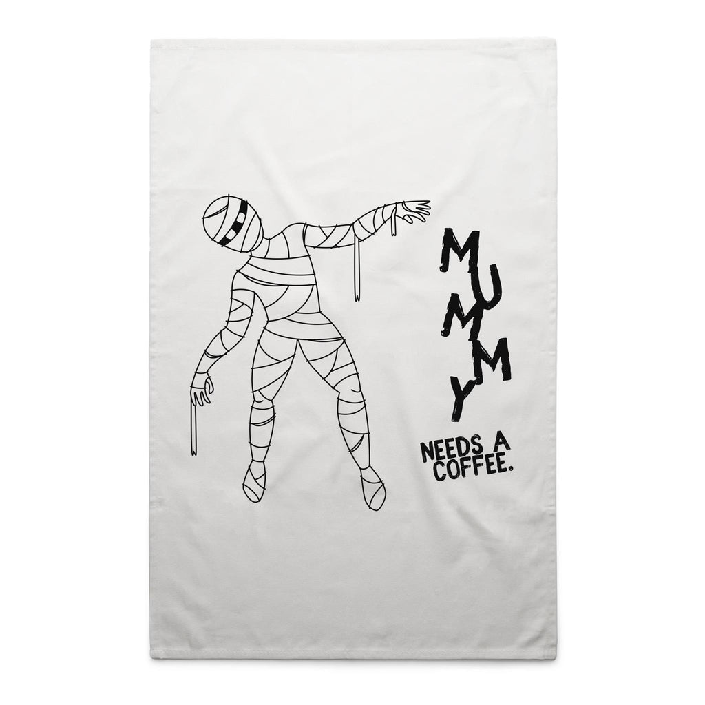 Mummy Needs A Coffee - AS Colour Tea Towel White One Size Tea Towel Coffee Printed In Australia