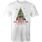 All Booked For Christmas - Mens T-Shirt White Mens Christmas T-shirt Christmas Printed In Australia