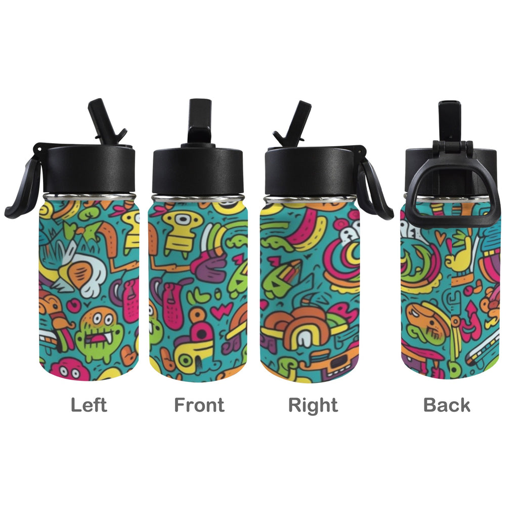 Crazy Characters 12oz Kids Water Bottle with Straw Lid