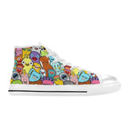 Happy Monsters - Kids' High Top Canvas Shoes Kids High Top Canvas Shoes Printed Offshore Sci Fi