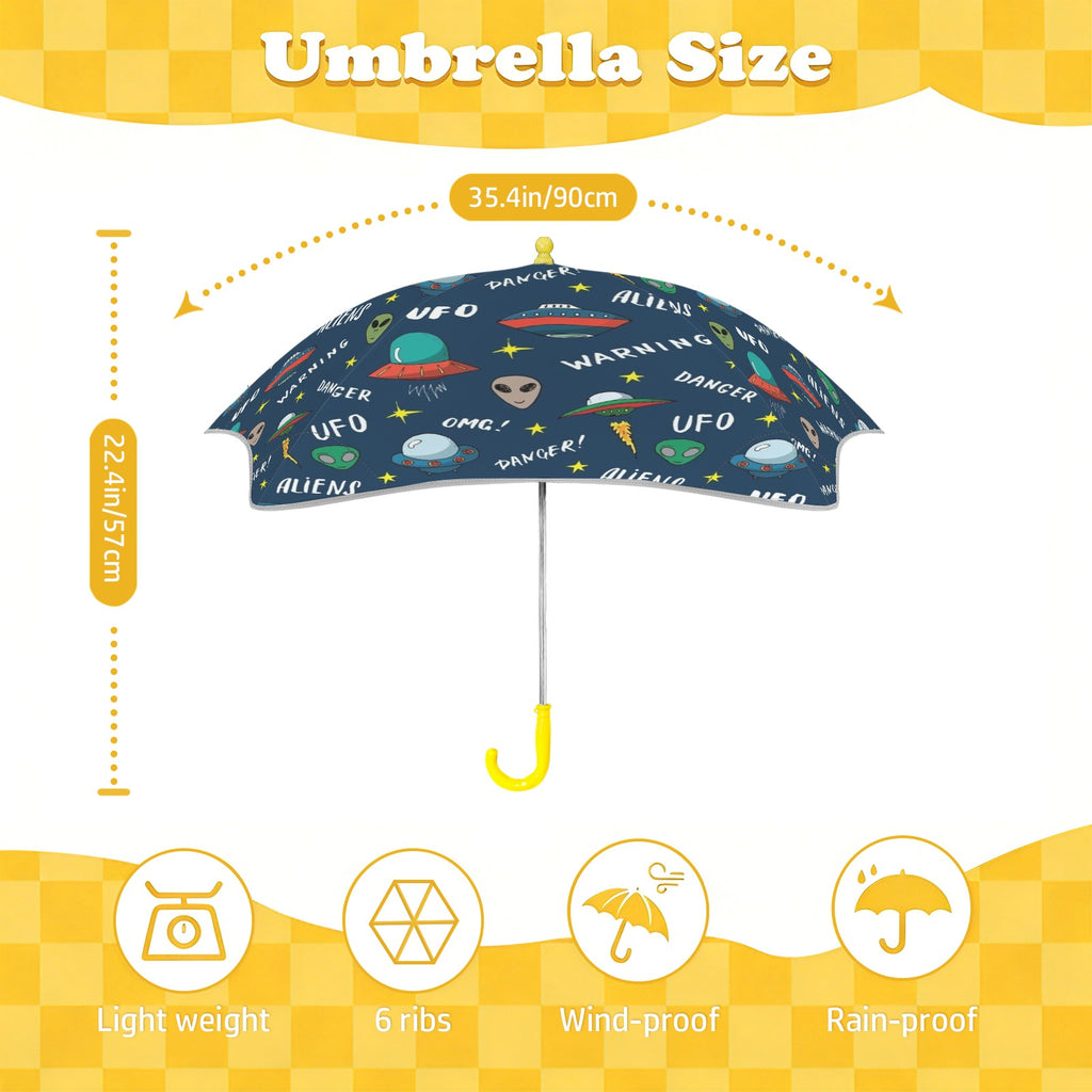 UFO's And Aliens Kids Safe Round Corner Umbrella Kids Safe Round Corner Umbrella Printed Offshore Sci Fi
