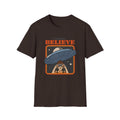I Want To Believe, UFO Unisex Softstyle T-Shirt Dark Chocolate Unisex Adult T-shirt Australian Printer Sci Fi