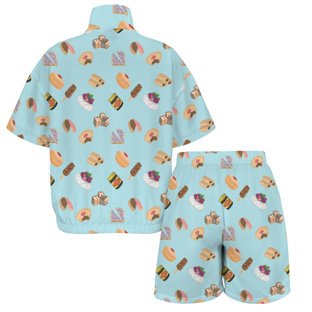 Classic Aussie Food Icons Women's Windbreaker Short Set