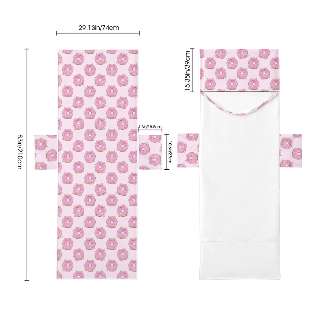 Cat Doughnuts Beach Chair Towel Cover with Side Pockets