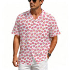 Pink Donuts Men's Crinkle Hawaiian Shirt