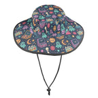 Space Arcade Wide Brim Bucket Hat Wide Brim Bucket Hat Games Printed Offshore Retro