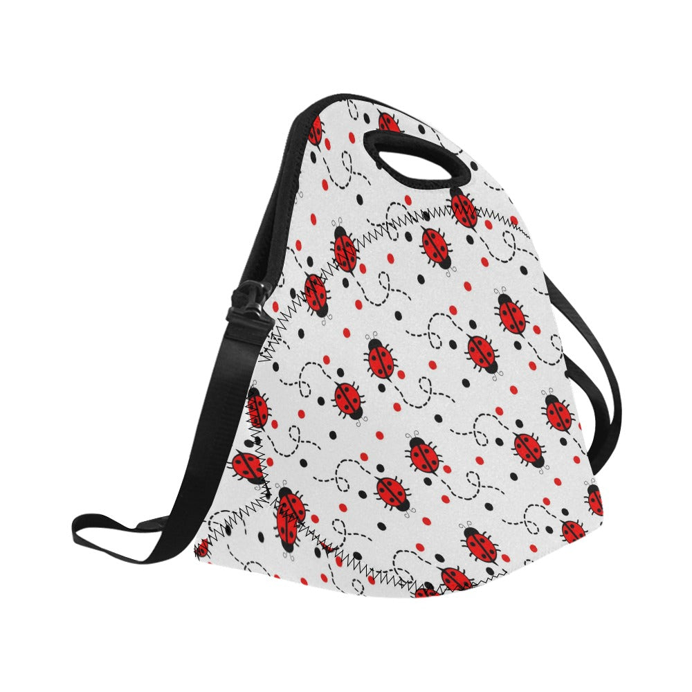 Ladybugs Neoprene Lunch Bag/Large (Model 1669) Neoprene Lunch Bag animal Printed Offshore