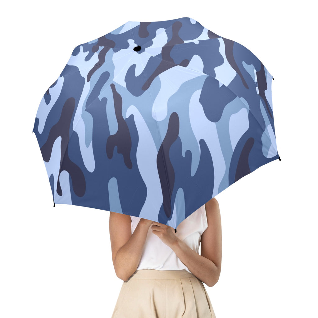 Blue Camouflage - Semi-Automatic Foldable Umbrella (Model U12) Semi-Automatic Foldable Umbrella (U12)