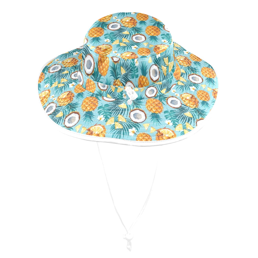 Pineapple Coconut Wide Brim Bucket Hat Wide Brim Bucket Hat Food Printed Offshore