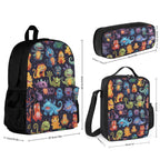 Cartoon Monsters - Three Piece Backpack Set