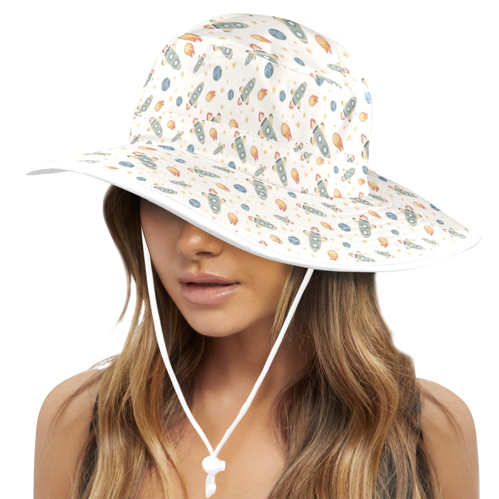 Rockets Wide Brim Bucket Hat Wide Brim Bucket Hat Printed Offshore Space