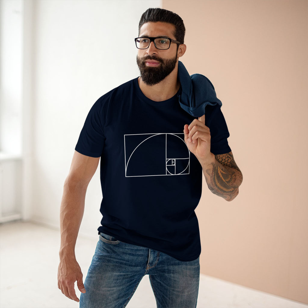 Fibonacci - Men's Staple Tee Navy Mens Premium T-Shirt Maths Printed in AU and US Science