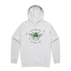 Save The Bees - Mens Hoodie White Marle Mens Hoodie Environment Printed In Australia