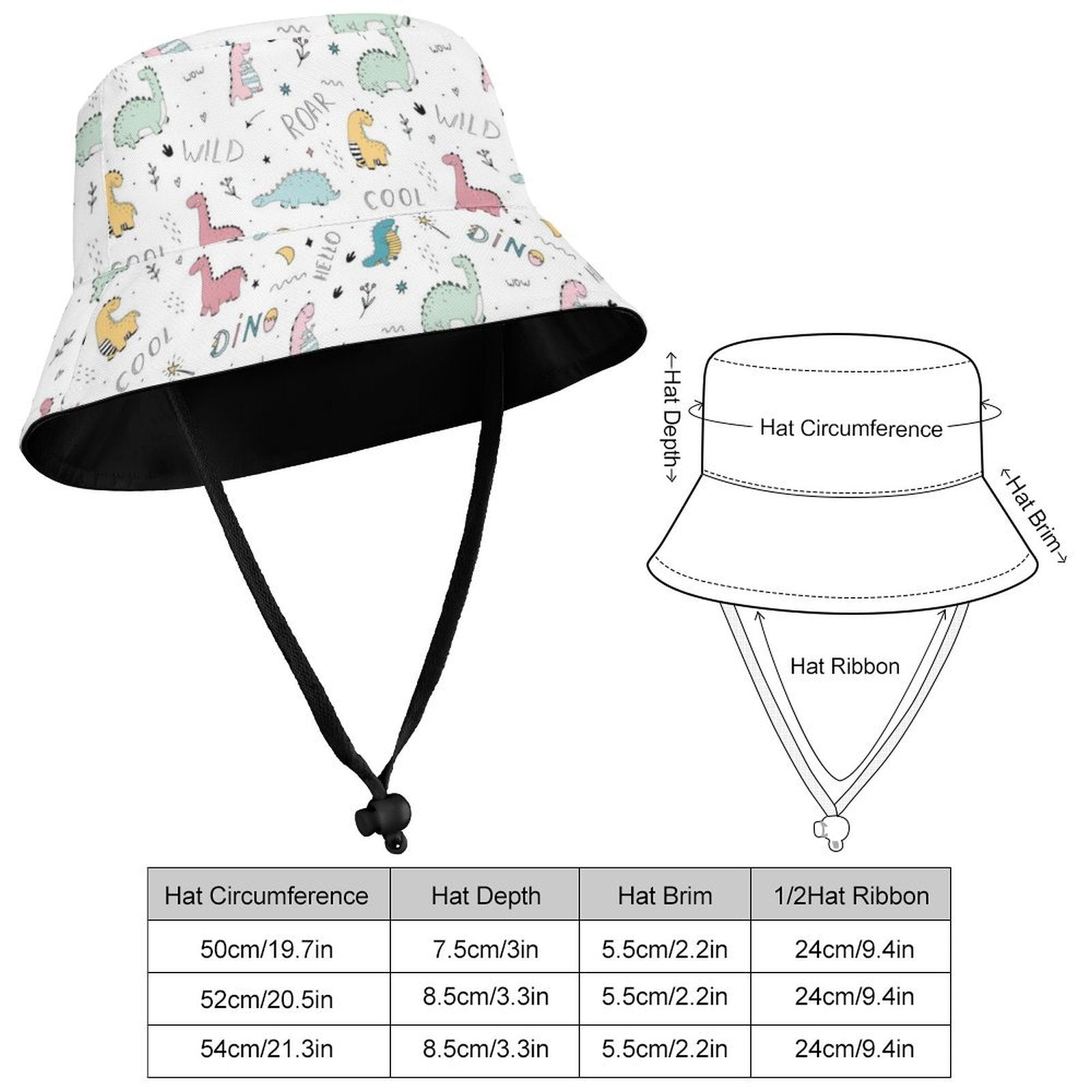 Quirky Dinoaurs Kids Bucket Hat Kids Bucket Hat animal Printed Offshore