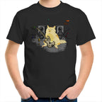 Cat Bass Player - Kids Youth T-Shirt Black Kids Youth T-shirt animal Music Printed In Australia