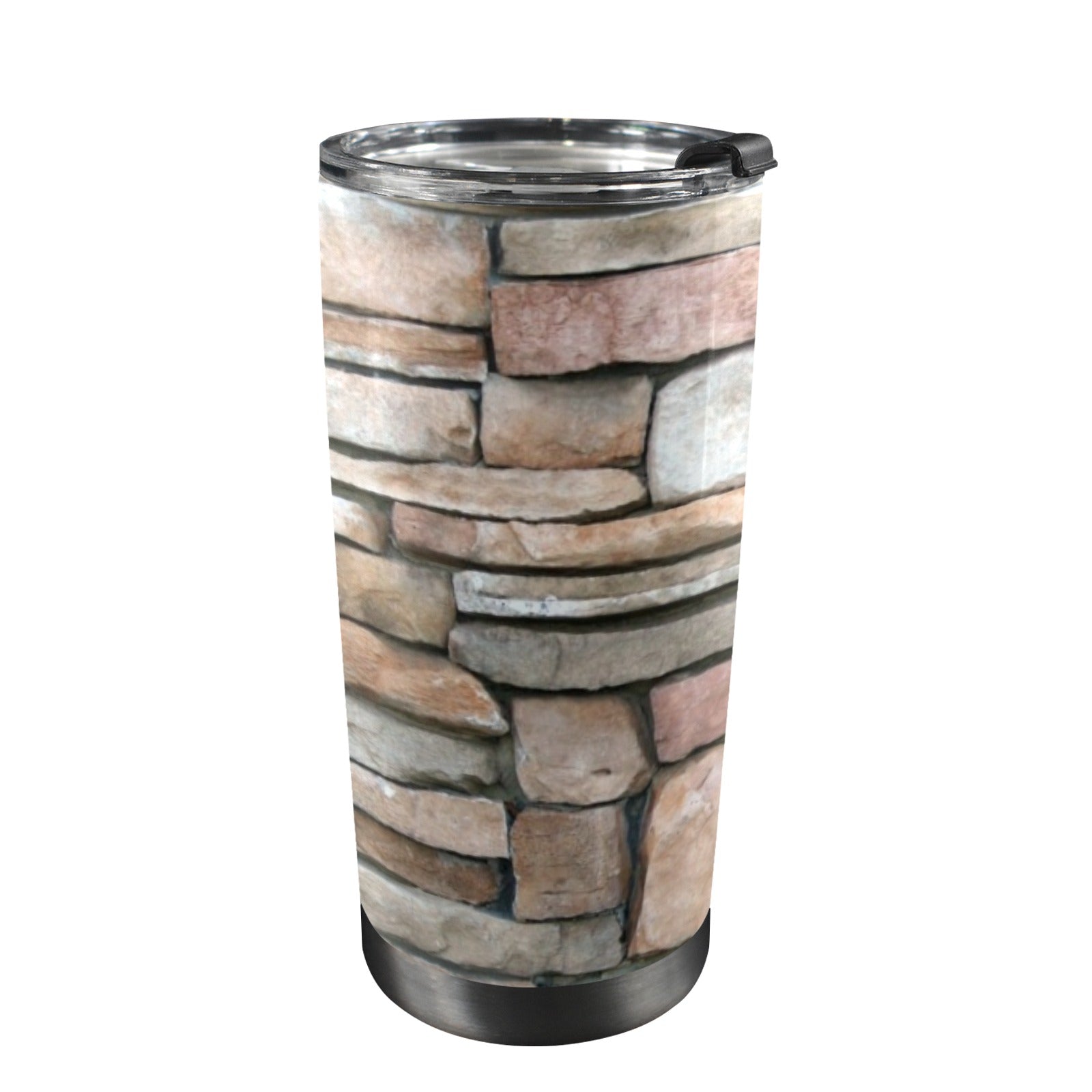 Stone Wall - 20oz Mobile Tumbler with Lid (Black Lock) One Size 20oz Travel Mug Printed Offshore