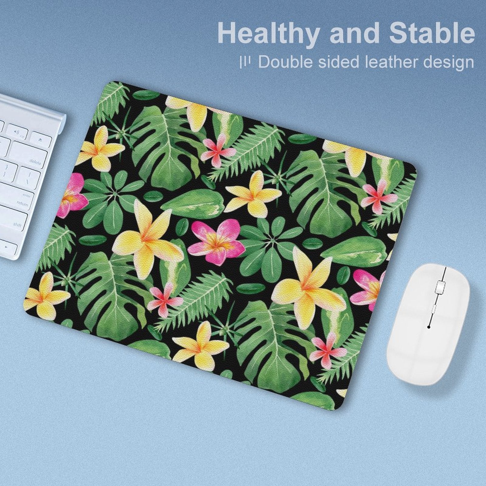 Frangipani Leather Mouse Pad Leather Mouse Pad Plants Printed Offshore