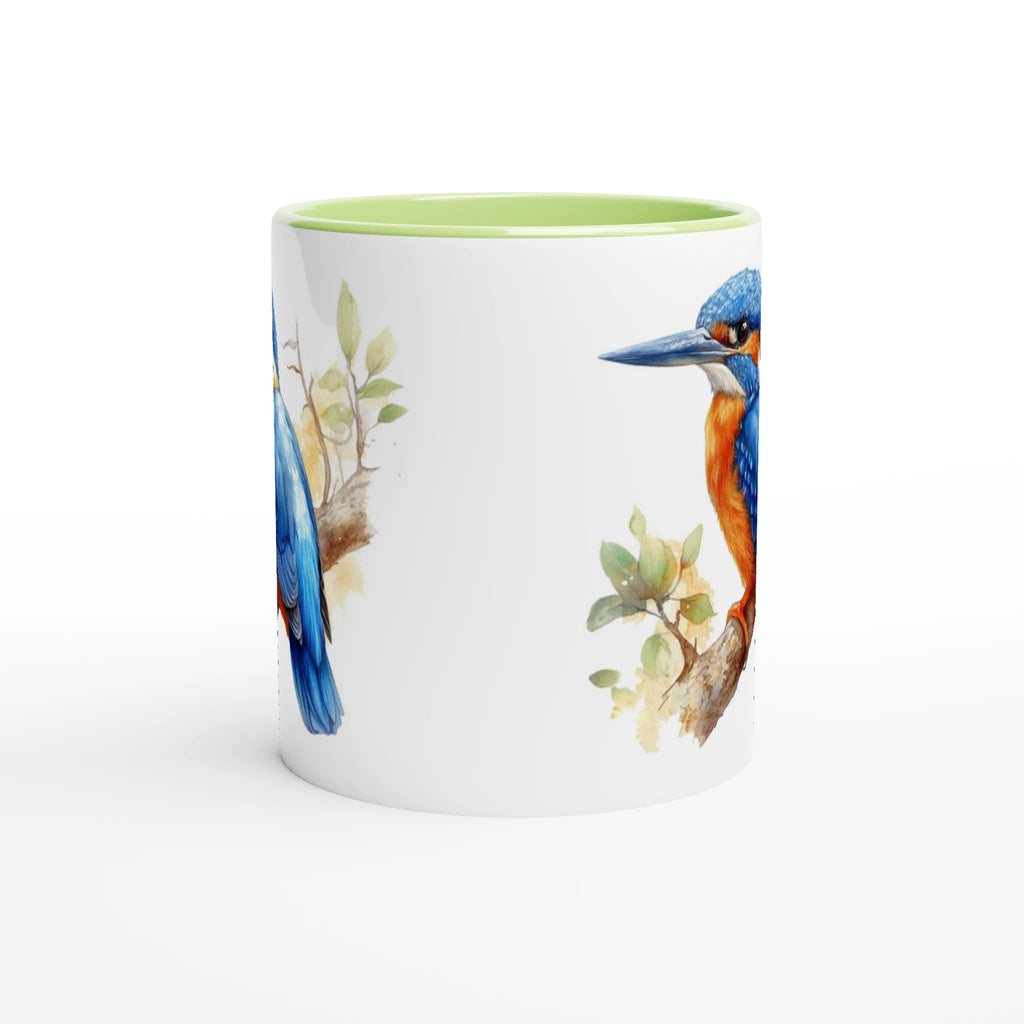 Kingfisher, Australian Birds - 11oz Ceramic Mug With Colour Inside Colour 11oz Mug animal Globally Fulfilled