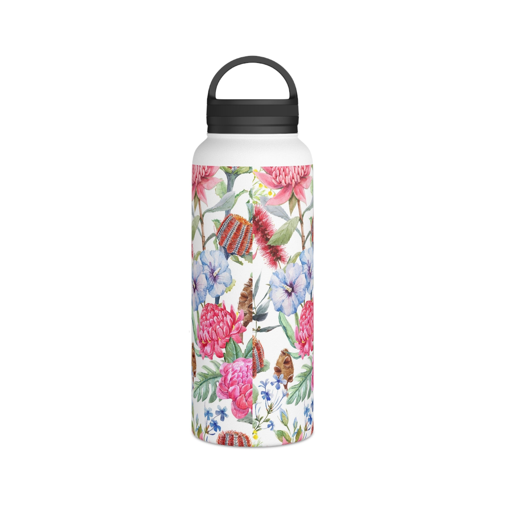 Australian Native Flowers Stainless Steel Water Bottle, Handle Lid Stainless Steel Water Bottle With Handle Lid Globally Fulfilled Plants