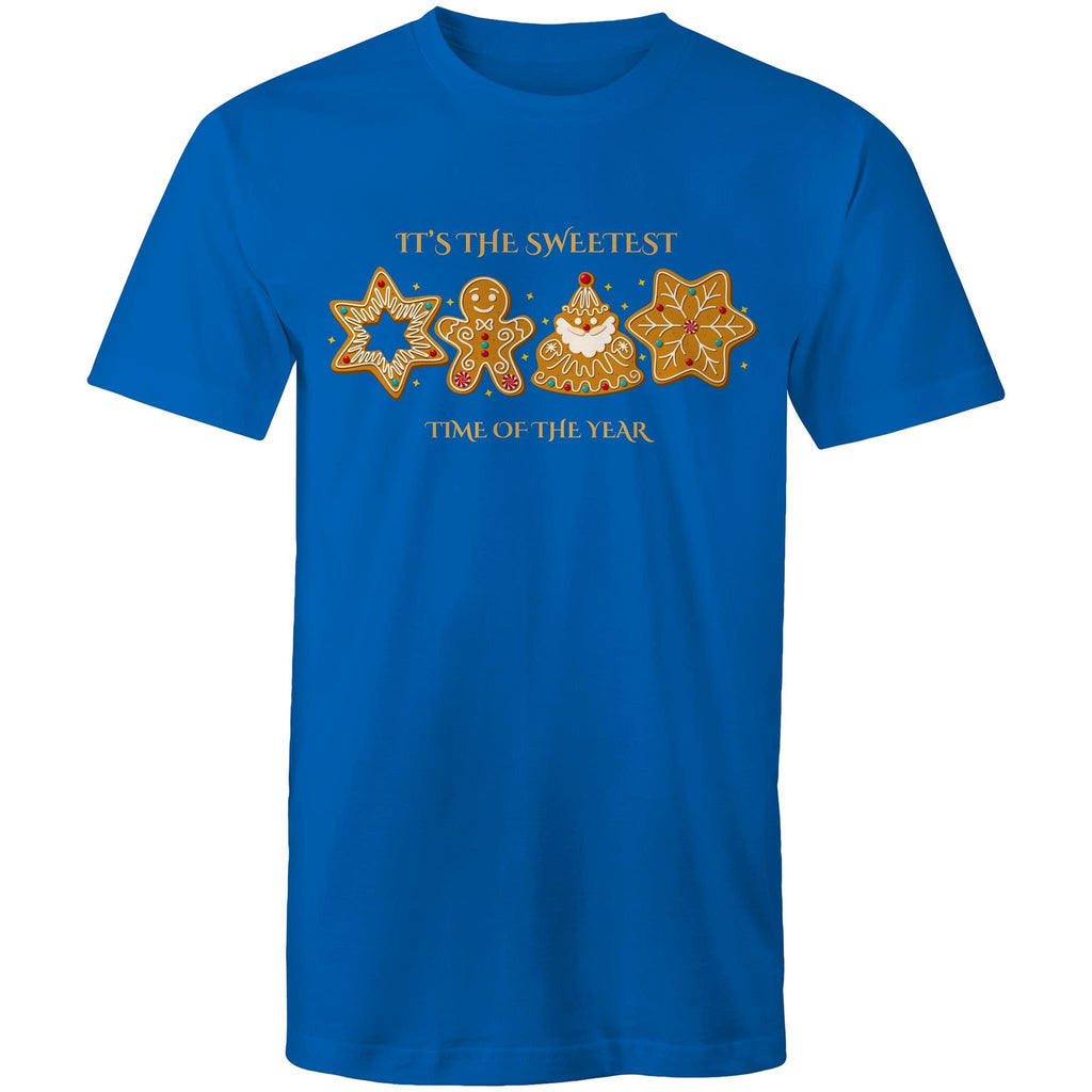 Gingerbread, It's The Sweetest Time Of The Year, Christmas - Mens T-Shirt Bright Royal Mens Christmas T-shirt Christmas Printed In Australia